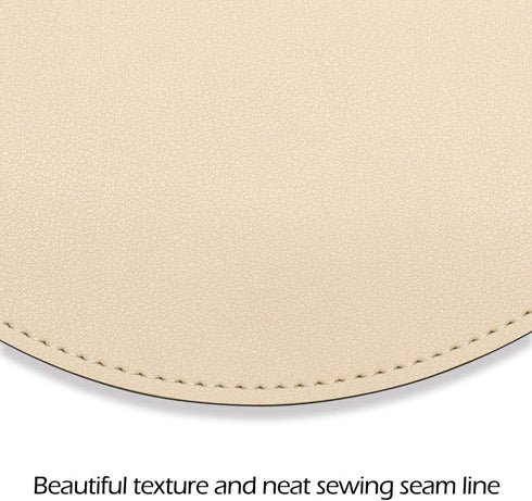 ProElife Cute Round Mouse Pad Mat Waterproof PU Leather 8.66-Inch Mousepad for Home Office Gaming