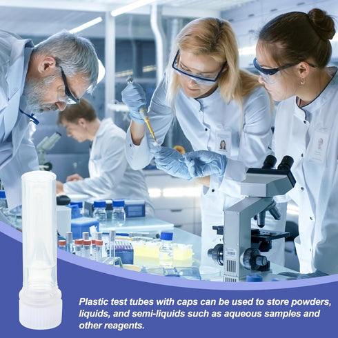 PATIKIL 200Pcs 0.5ml Plastic Cryogenic Vial, Self Standing Screw Top Frozen Test Tube for Lab Science, White Cap