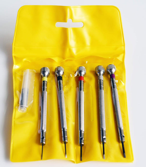 Screwdriver Set, 5 PCS with Extra Replace Blades for Watch Repair, Jewelry Work