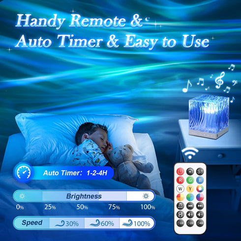 15 Dimmable Crystal Lamp for Bedroom, White Noise Machine Room Lights for Bedroom, Bluetooth Music Night Light