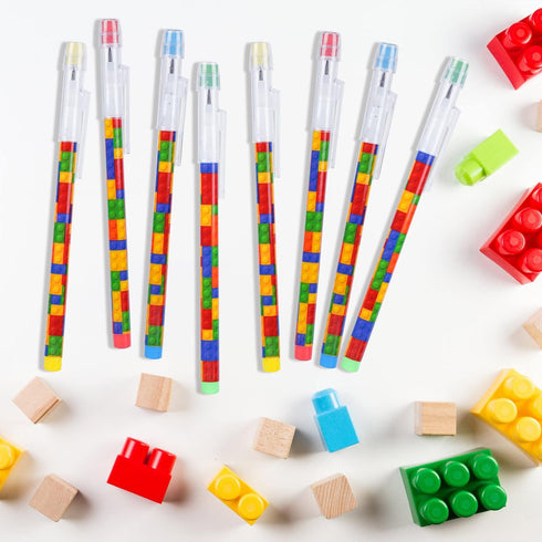 Kolewo4ever 48pcs HB Building Block Pencils, Translucent Multicolor Non-Sharpening Pencils for Exams, School, Office