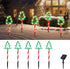 5 Pack, 17 IP45 Christmas Tree Outline Solar Lights Cute Size Pine Tree Outline Garden Solar Lights for Out Decor
