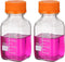 PATIKIL 2 Pack Reagent Media Storage Bottles, 250ml Borosilicate Glass Square Graduated Round Bottles, Clear