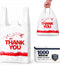 YoYoRain 1000PCS White Thank You T-Shirt Bags Reusable & Disposable Grocery and