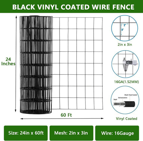 EliteEdge 24 60 2 3 16 Hardware Cloth in x ft, x in Mesh Gauge Galvanized Wire Mesh Roll, Weather-Resistant Vinyl