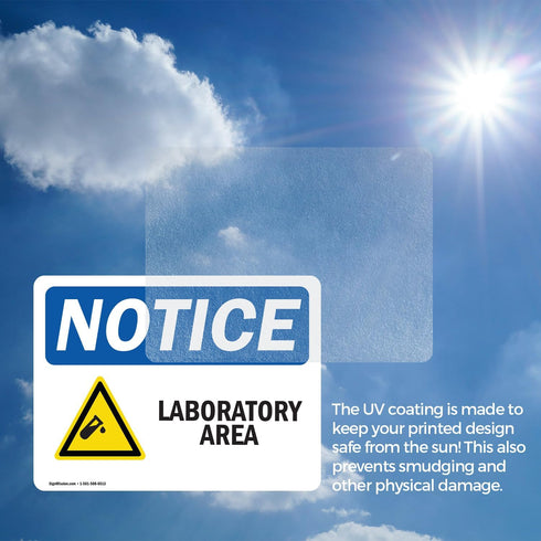 (2 Pack) Laboratory Area Sign with Symbol - OSHA Notice Sign 7 Inch X 5 Inch Vinyl Label Decal Sticker