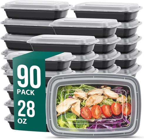 FUHITIM 90 Pack 28 oz Disposable Containers with Lids, Meal Prep ContainersSturdy