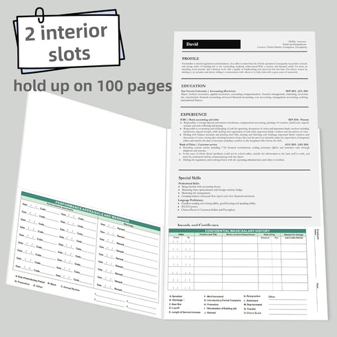Employee File Folders (25 Pack), 9.5 x 11.5 Inch, 2 Internal Slots, Confidential & Secure, Easy to Organize