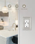 2-Pack Decorator Wall Plate, Satin Nickel Electrical Outlet Cover Plate for Receptacle and Dimmer Switch