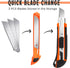 3-Pack Box Cutter Utility Knife, Retractable Ultra Sharp Blade with Anti-Slip Rubber Handle for Cutting
