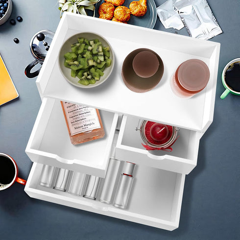 Countertop Charmewooden Desk Organizer with Drawers Drawer Organizer Drawers for Desk Top Home Office Workspace