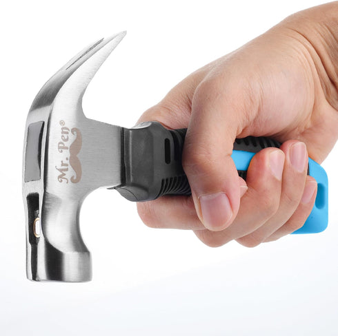 Mr. Pen Hammer, 8oz Pastel Blue, Camping Claw Stubby Tack Hammer, Small Handy Tool for Women and Men