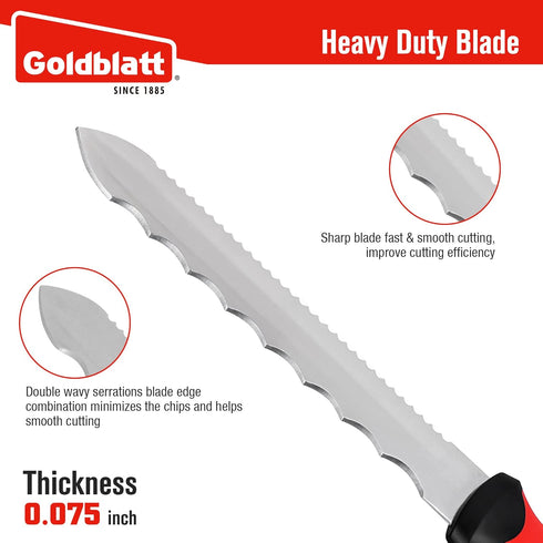 Goldblatt Insulation Knife, 8 Inch Stainless Steel Blade Utility Knife for Cutting Heat Material and Lawn Repair