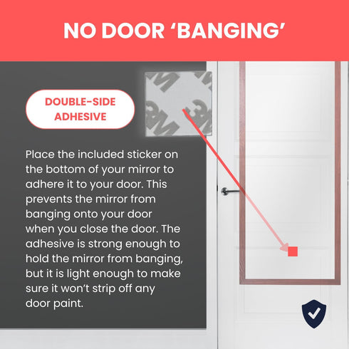 BLACK Over-The-Door Mirror Hanger Set (Heavy Duty) | Adjustable 14.5-inch Door Mirror Hooks with Protective Lining