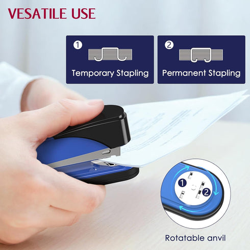 Metal Stapler Heavy Duty - 50 Sheet Capacity with 1750 Staples, Blue Full Strip Stapler for Office & Classroom