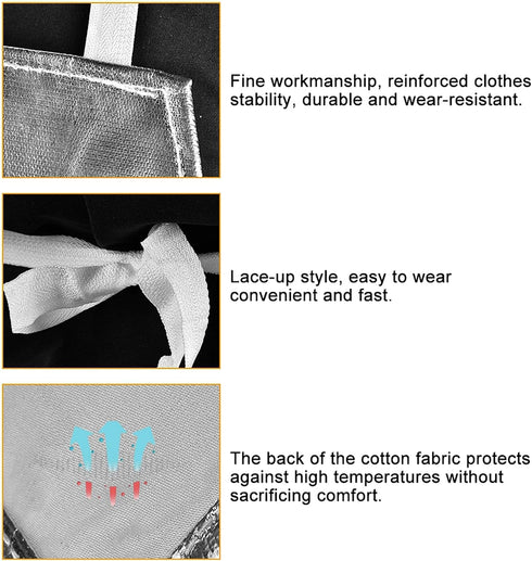 Health Gear Heat Resistant Apron, 1000 Degree Aluminum Foil Cooking Apron for High Temperature Work