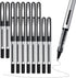 Rollerball Pen Set 16 Pack 0.5mm, Extra Fine Point Black Liquid Gel Ink for Writing, Office, School Supplies