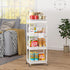 4 Tier Rolling Utility Cart with Drawer, Plastic Storage Organizer Rolling Carts with Wheels Handles Hanging Cups Hooks