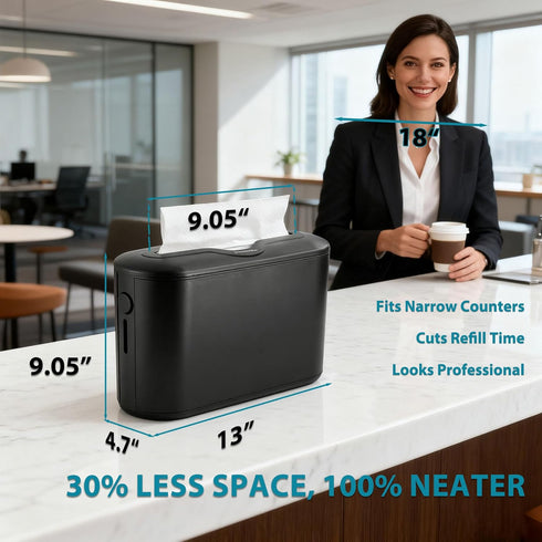 Countertop Multifold Paper Towel Dispenser - Compact Folded Paper Towel Holder for Kitchen/Bathroom, Black Space-Saving