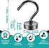 Grtard 10Pack Strong Magnetic Hooks, Heavy Duty 35lbs Neodymium Magnet Hooks for Hanging at Home, Office, Kitchen