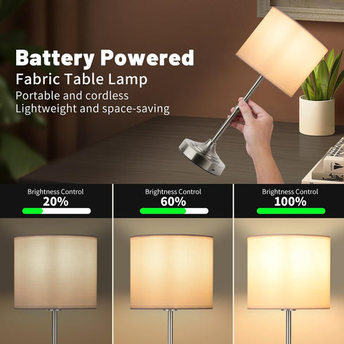5200mAH Dimmable HAPYGI Portable Cordless Table Lamp,Built-in Rechargeable Battery, Touch Wireless Light, Bed Side