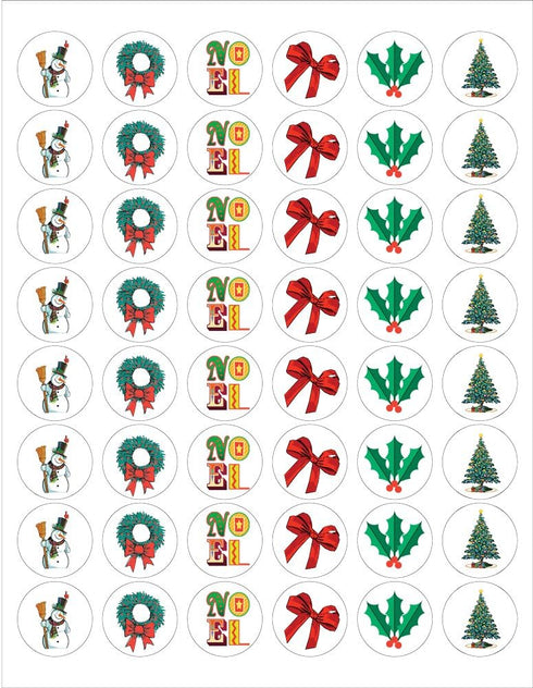 Christmas Envelope Seals - 1.2" Stickers - 144 Fun Holiday Stickers - USA Made (Assortment #2)