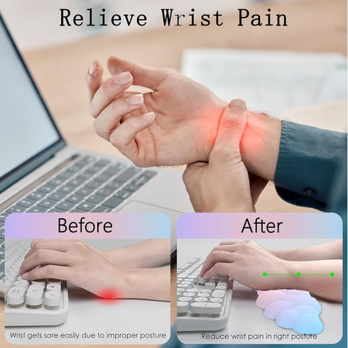 Set Cloud Keyboard Wrist Rest Mouse Pad with Wrist Rest for Computer Keyboard and Mouse Pad Memory Foam Cute Ergonomic