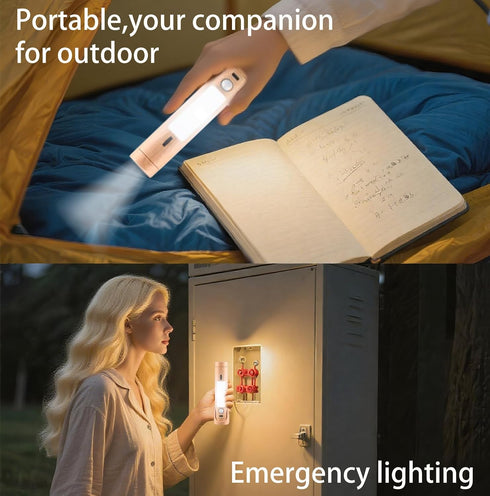 Gusweet Motion Sensor Lights Indoor, Wooden Hallway Rechargeable LED Wireless Battery Operated Wall Sconce, Portable