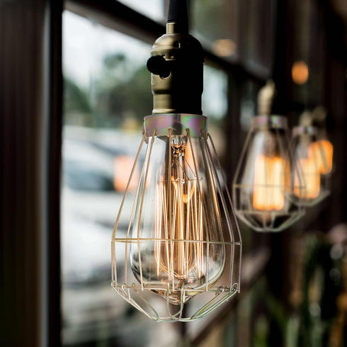 6pcs Bulb Kisangel Adjustable Metal Industrial Lamp Covers, Vintage Light Cover, Light Cage Hanging Pendant for Home