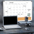 Upgraded Monthly Calendar Dry Erase White Board & Cork Bulletin Board, 17.7" x 23.6" Aluminum Frame