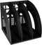 SAYEEC Magazine Holder, Sturdy Plastic File Folder Organizer Stand for Office, School, Home (Black)