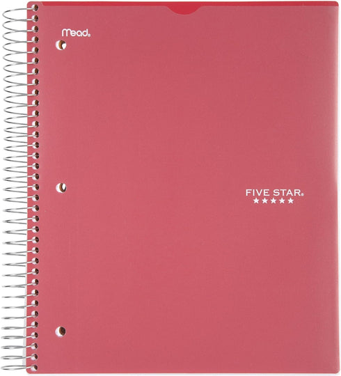Mead Five Star Notebook + Study App - 5 Subject College Ruled Notebook, Water Resistant, 8.5 x 11, 200 Sheets