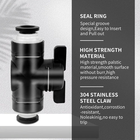 10mm Push to Connect Ball Valve Union Air Flow Control Valve Quick Connect Tube Fittings Pneumatic Valve Air Hose Fittings 5pack by ANHAN