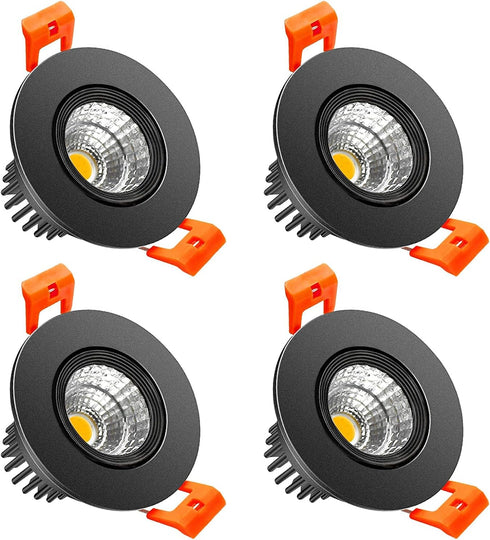 LightingWill 2inch LED Dimmable Downlight, 3W COB Recessed Ceiling Light, Ultra Warm