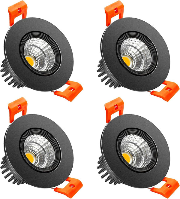 LightingWill 2inch LED Dimmable Downlight, 3W COB Recessed Ceiling Light, Ultra Warm
