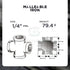 Everflow Supplies BMCR0014 Black Malleable Cross Fitting, 0.25 Inch (CNDS0036)