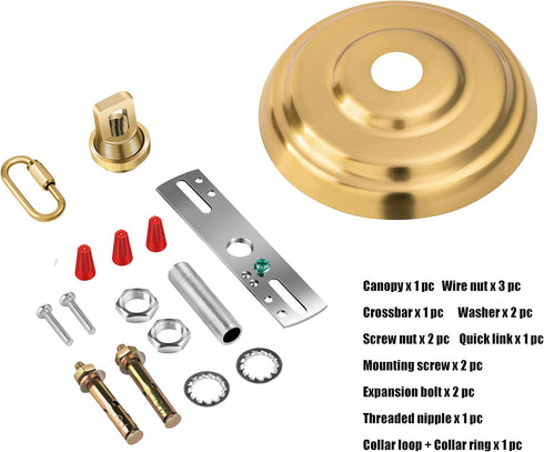 6 Inch Light Canopy Kit with Heavy Duty, Replacement Cover Plate with Mounting Hardware for Chandelier, Pendant Light