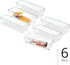 Set 6 iDesign Plastic Drawer Organizer Bins - Storage for Kitchen, Bathroom, and Desk Drawers - of - Clear