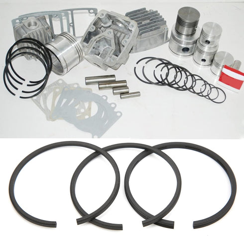 3Pcs Piston Ring, Air Compressor Piston Ring for Pneumatic Drive, Airtight for 55mm Cylinder Diameter