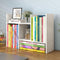 JLD Wood Adjustable 5-Shelf Desktop Bookshelf, Expandable Office Storage Rack, White