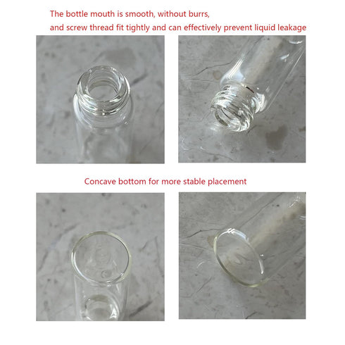 7ml Clear Glass Vials with Screw Caps, 12PCS Leak-Proof Small Liquid Sample Vials