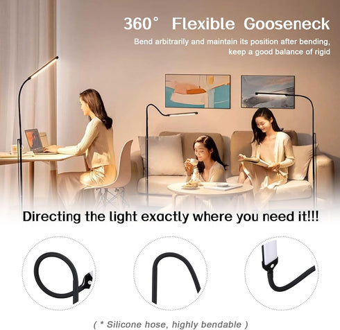 USDeikour 3 LED Floor Lamp for Eyelash Extension - Brightness Adjustable Standing Light with Color Modes,Eye-Careing