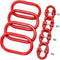 QWORK Chain Link Connectors Set, 4 Set 3/8" 7100 lbs Lock and 2 Pcs 5/8" 6600 lbs Link, Grade 80 Steel, Red