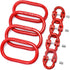 QWORK Chain Link Connectors Set, 4 Set 3/8" 7100 lbs Lock and 2 Pcs 5/8" 6600 lbs Link, Grade 80 Steel, Red