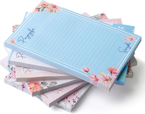Mr. Pen Lined Sticky Notes, 4x6, 6 Pads, Floral Sticky Note, Aesthetic Self-Stick Note Pads