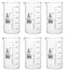EISCO 6PK Beakers, 500ml Tall Form with Spout, White, 50ml Graduations, Borosilicate 3.3 Glass
