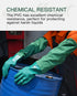 PACIFIC PPE 26" Rubber Gloves Chemical Resistant PVC Reusable Heavy Duty Waterproof Gloves with Cotton Liner Anti-skid,