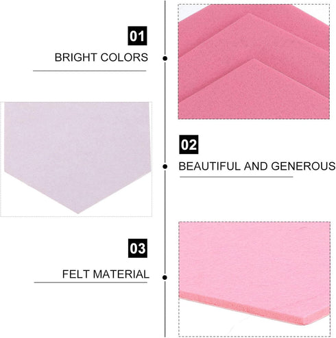 HOMSFOU 12 Pcs Felt Backdrop Wall Sticker - Hexagonal Memo Board Tiles in Pink for Office Decor