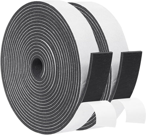 Yotache Foam Strips Adhesive, 2 Rolls 1" x 1/8", Neoprene Weather Stripping, Total 33 Feet Long