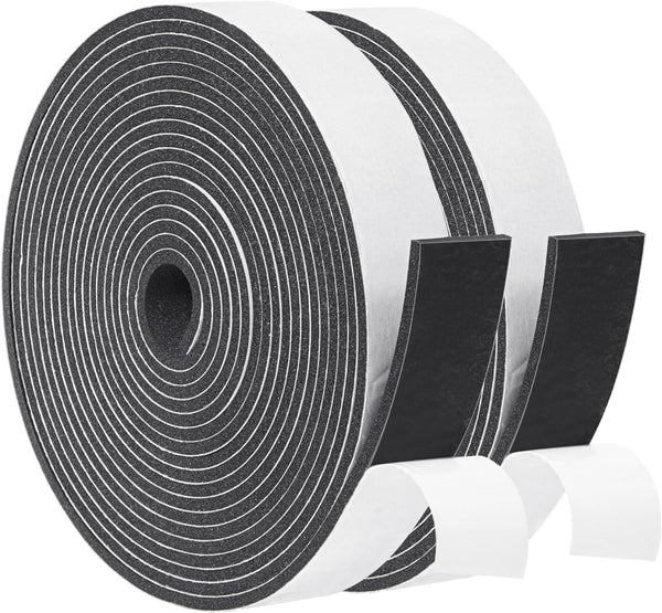 Yotache Foam Strips Adhesive, 2 Rolls 1" x 1/8", Neoprene Weather Stripping, Total 33 Feet Long